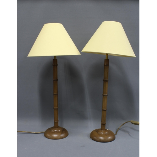 400 - A pair of faux bamboo table lamp bases (2)