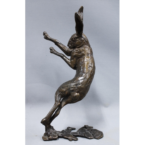 410 - Bronze hare, Michael Simpson, signed with initials and numbered 67 / 75, 36cm