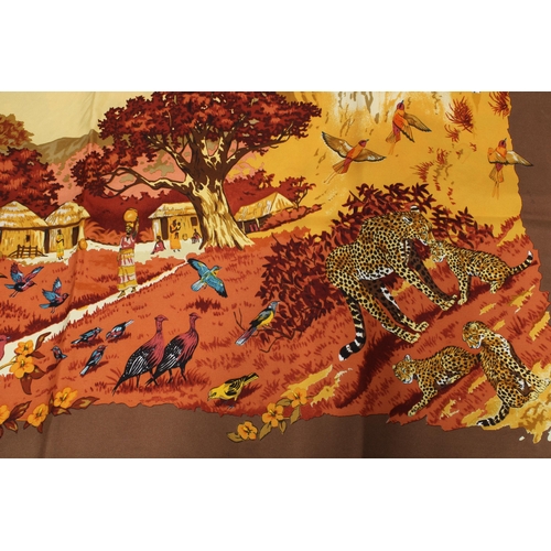 453 - Hermes silk scarf Africa, designed by Robert Dallet, signed, 90 x 90cm