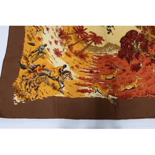 453 - Hermes silk scarf Africa, designed by Robert Dallet, signed, 90 x 90cm