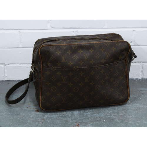 459 - Vintage Louis Vuitton Nile shoulder bag, monogrammed throughout with brown leather interior, approx.... 