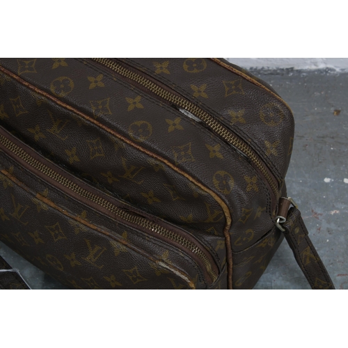 459 - Vintage Louis Vuitton Nile shoulder bag, monogrammed throughout with brown leather interior, approx.... 