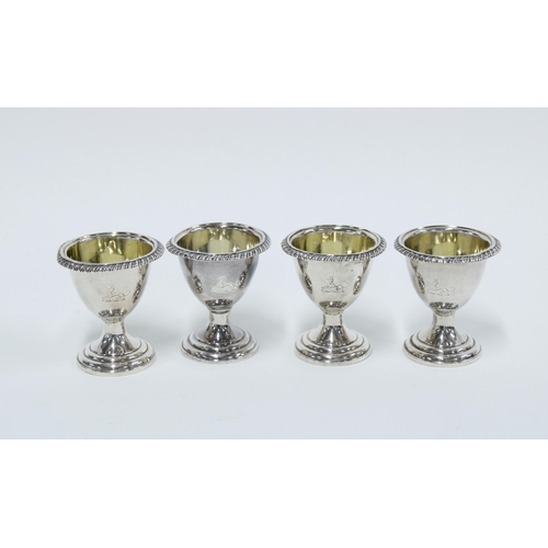 55 - Set of four William IV silver egg cups, A.G Whighton, Edinburgh 1836 (4)