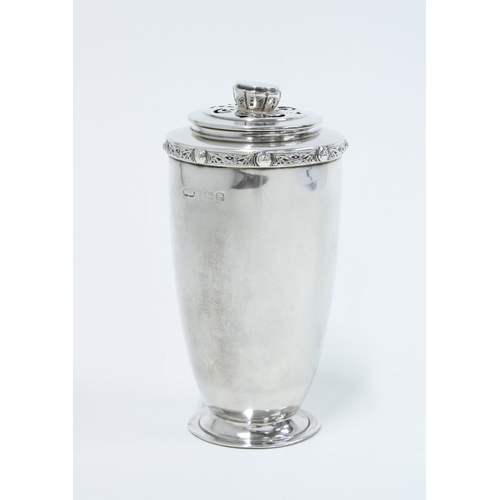 61 - George VI silver sugar castor, Birmingham 1939, 12cm tall