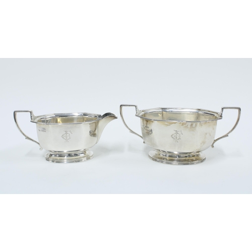 68 - George VI silver three piece teaset, Sheffield 1939 (3)