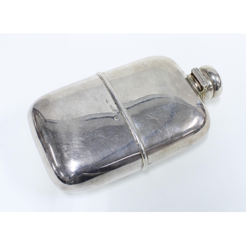 91 - Victorian Western Angling Club presentation silver hip flask, Glasgow 1876, with detachable silver g... 