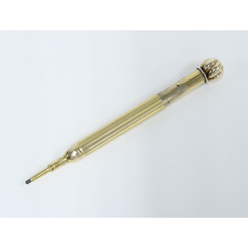 94 - Sampson Mordan & Co yellow metal propelling pencil