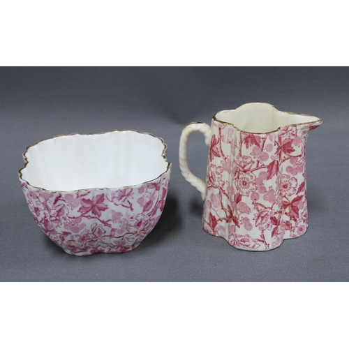 194 - Foley Wileman part teaset comprising two cups, two saucers, side plate, cream jug and sugar bowl, wi... 