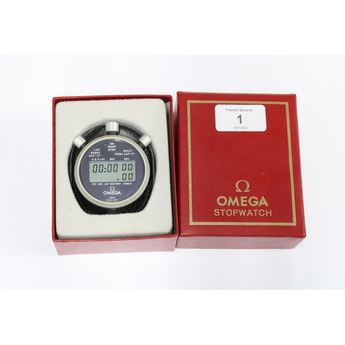 1 - Omega 4321.2 Stopwatch, 4.5cm dial, with black leather pouch and red Omega presentation box