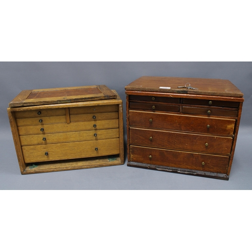 116 - Two miniature chests / collectors cabinets, with long drawers , 30 x 40cm (2)