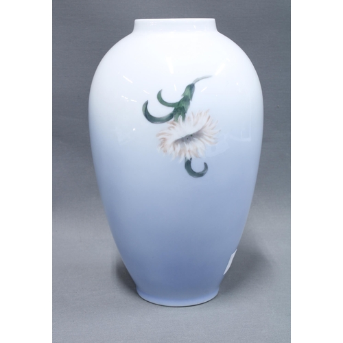 122 - Royal Copenhagen floral decorated baluster vase, pattern number 2660 / 1099, 25cm