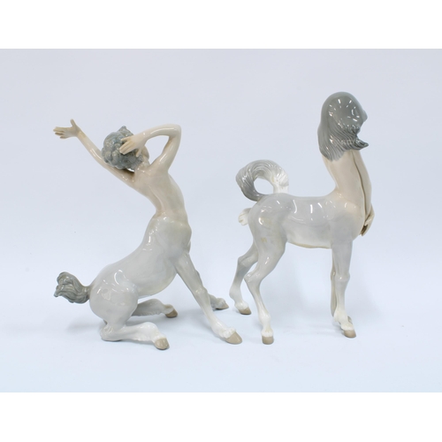 155 - Lladro Centaur Boy and Centaur Girl, 24.5cm (2)