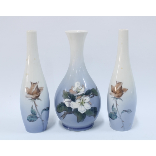 156 - Three Royal Copenhagen vases 23cm (3)