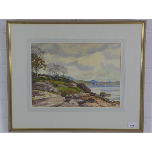 164 - Stirling Gillespie (Scottish 1908 - 1993) Kerrycroy Shore (Bute), watercolour, signed, framed under ... 