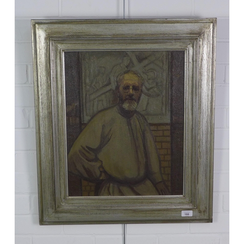 166 - Russell, half length portrait, sitter believed to be  Eric Gill, oil on canvas, signed indistinctly,... 