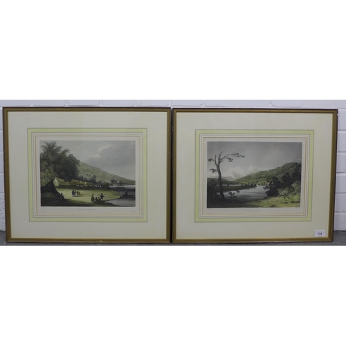 178 - Two colour engraved prints, framed under glass, 31 x 22cm (2)