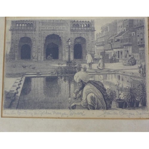 191 - Frank Clinger Scallan, a group of three early 20th century etchings of India, unframed, (3)