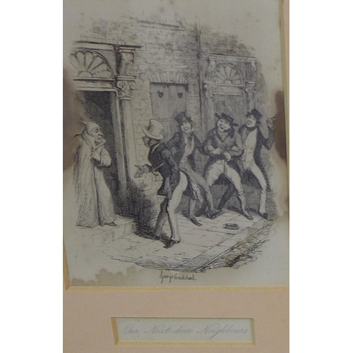 200 - After George Cruikshank, a set of five 19th century prints to include A Pickpocket in custody and Sc... 