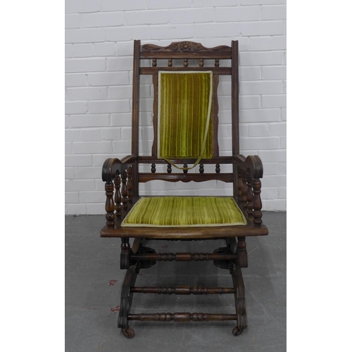 206 - Early 20th century American rocking chair. 98 x 34 x 54cm.