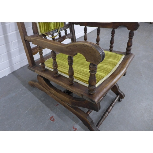 206 - Early 20th century American rocking chair. 98 x 34 x 54cm.