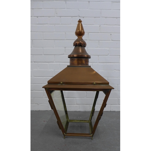 214 - Late 19th century copper street lantern (A/F) 80 x 38cm.