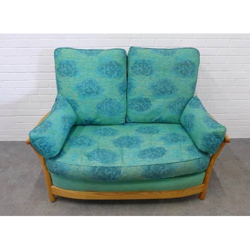 218 - Ercol light elm Renaissance three piece lounge suite comprising a two seater settee and two armchair... 