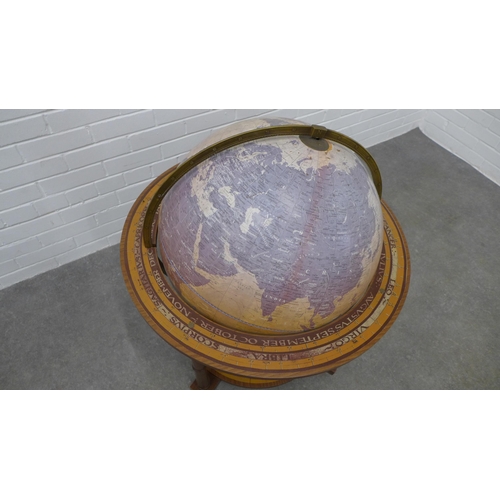 224 - Modern terrestrial globe, floor standing, 90 x 80cm