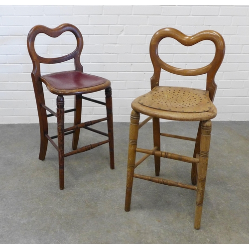 234 - Two early 20th century musician chairs, 90 x 39 x 39 (2)