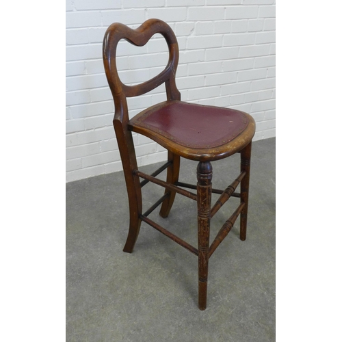 234 - Two early 20th century musician chairs, 90 x 39 x 39 (2)