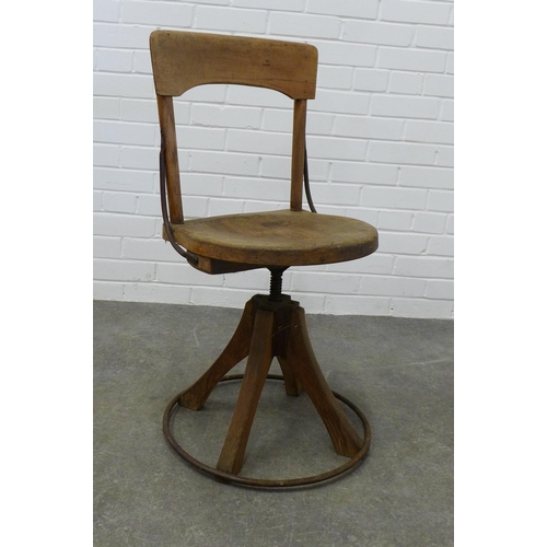 236 - Edwardian swivel chair, stamped ER VII, 84 x 41 x 41cm