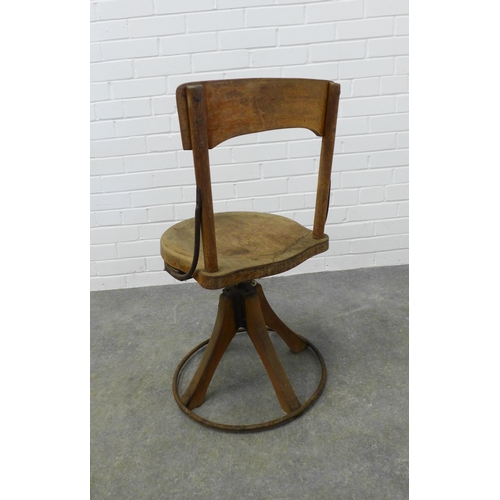 236 - Edwardian swivel chair, stamped ER VII, 84 x 41 x 41cm