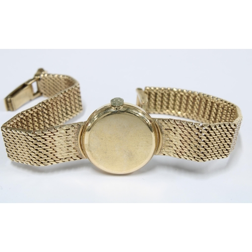 26 - Lady's vintage Omega wrist watch on a 9ct gold textured bracelet strap, London 1965, with Omega box