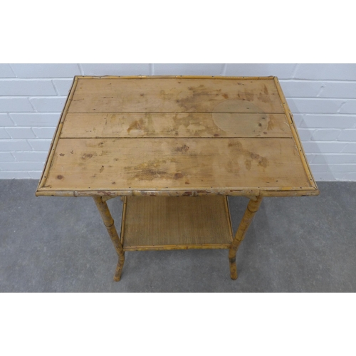 266 - Early 20th century  bamboo two tier side table, 69 x 60 x 40cm