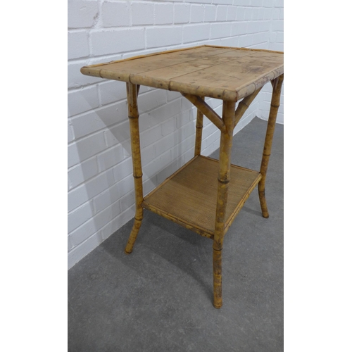 266 - Early 20th century  bamboo two tier side table, 69 x 60 x 40cm