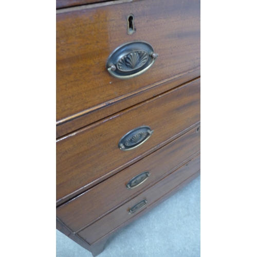 284 - 19th century mahogany bureau bookcase, 224 x 103 x 47cm