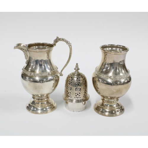 33 - George VI silver sugar castor and matching silver cream jug, Edinburgh 1937 (2)