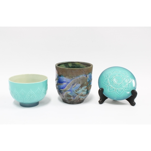 335 - Margery Clinton (1931-2005), lustre vases to include one square vase dated 30.07.82, and another of ... 