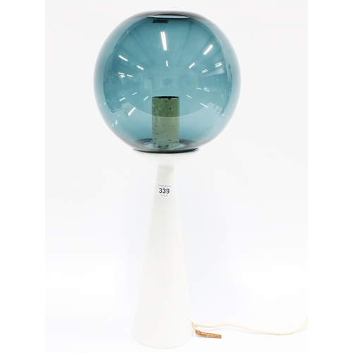 339 - Hans Agne Jakobsson (1919-2009) , vintage white glazed table lamp base for Markaryd of Sweden, with ... 