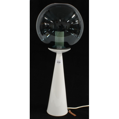 339 - Hans Agne Jakobsson (1919-2009) , vintage white glazed table lamp base for Markaryd of Sweden, with ... 