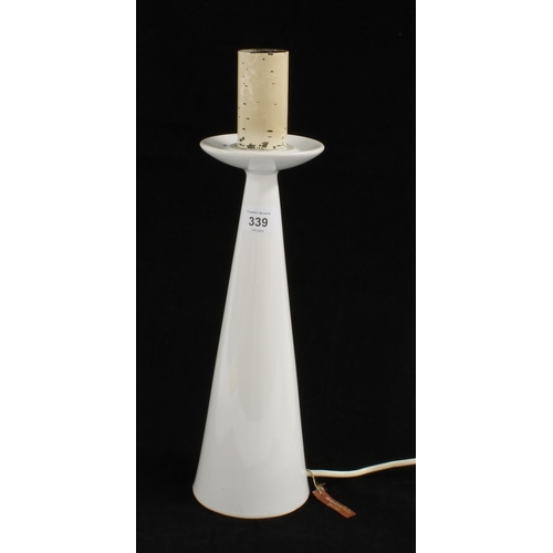 339 - Hans Agne Jakobsson (1919-2009) , vintage white glazed table lamp base for Markaryd of Sweden, with ... 