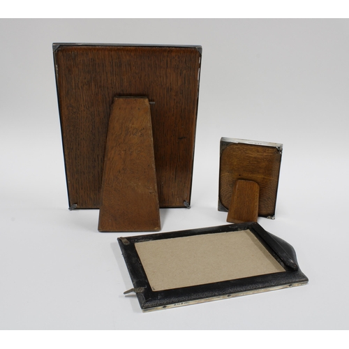 40 - Three 20th century silver photograph frames to include Birmingham 1925 (largest 17 x 23cm) & 1961, t... 