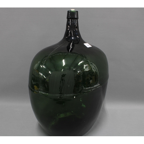 406 - Large green glass bottle / carboy, approx. 50cm high