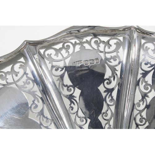 43 - George V silver pierced pedestal bowl,  Sheffield 1916, 26cm