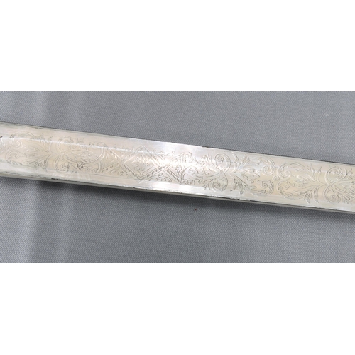 442 - Infantry Officer's 1892 pattern sword with single edged blade, 81.5cm long,  with shagreen handle an... 