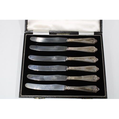 54 - Cased set of twelve Dutch silver pastry forks, stamped 835, cased set of six Birmingham silver coffe... 