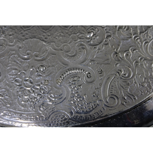 57 - 19th century Scottish silver salver, George McHattie, Edinburgh 1825, foliate engraved with a family... 