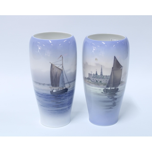 76 - Two Royal Copenhagen porcelain vases to include pattern number 2809 & 3430, with printed factory mar... 