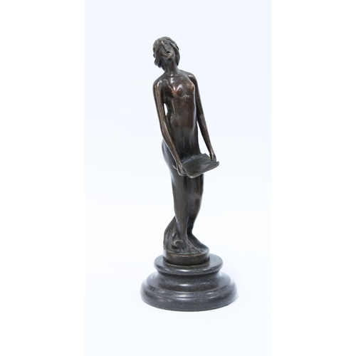 88 - Bronze figure of a female nude, 19cm