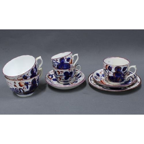 96 - Quantity of 19th century and later gaudy welsh pottery to include jugs, bowls, plates, cups and sauc... 