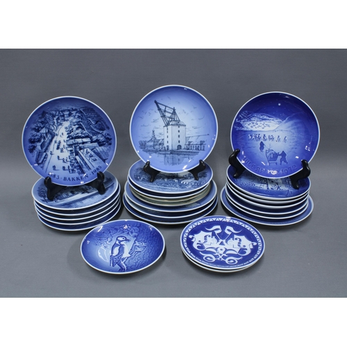 97 - Collection of Royal Copenhagen blue glazed calendar plates (24)